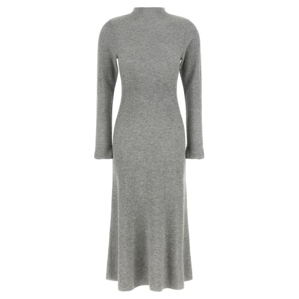 Fabiana Filippi Gray Virgin Wool Midi Women's Dress